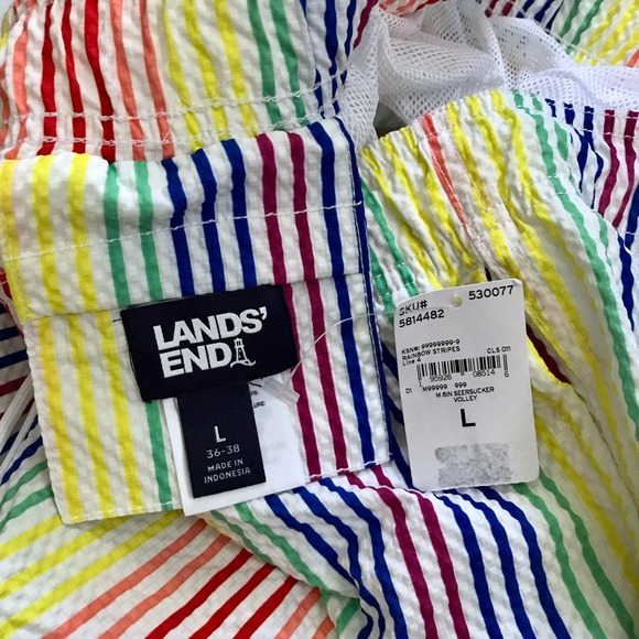 Lands' End NWT Seersucker Volley Swim Trunk Men Various - Picture 10 of 15